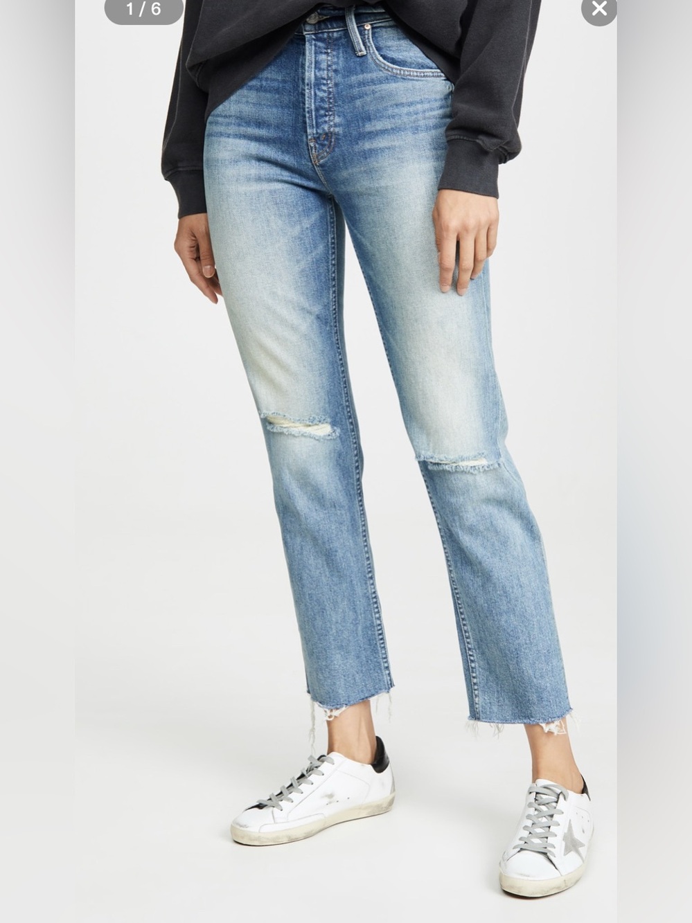 MOTHER Superior The Tomcat Ankle Fray The Last Supper Rainbow Patch Jean Size 28 - Picture 4 of 15